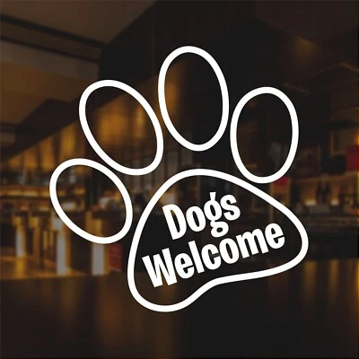 MONKEY PUZZLE DOGS WELCOME VINYL DECAL LOGO FOR SHOP PUB STICKER