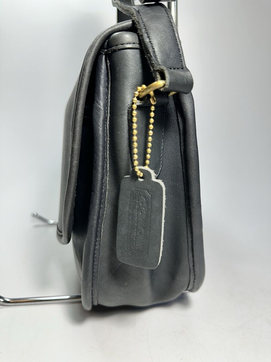 Vintage Coach Flap Bag 9727 Rare Black Leather ~ Made In USA Vintage Coach Flap Bag 9727 Rare Black Leather ~ Made In USA