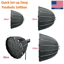 US 60/90/120cm Bowen Mount Deep Parabolic Softbox For Godox AD600BM SL-60 VL150