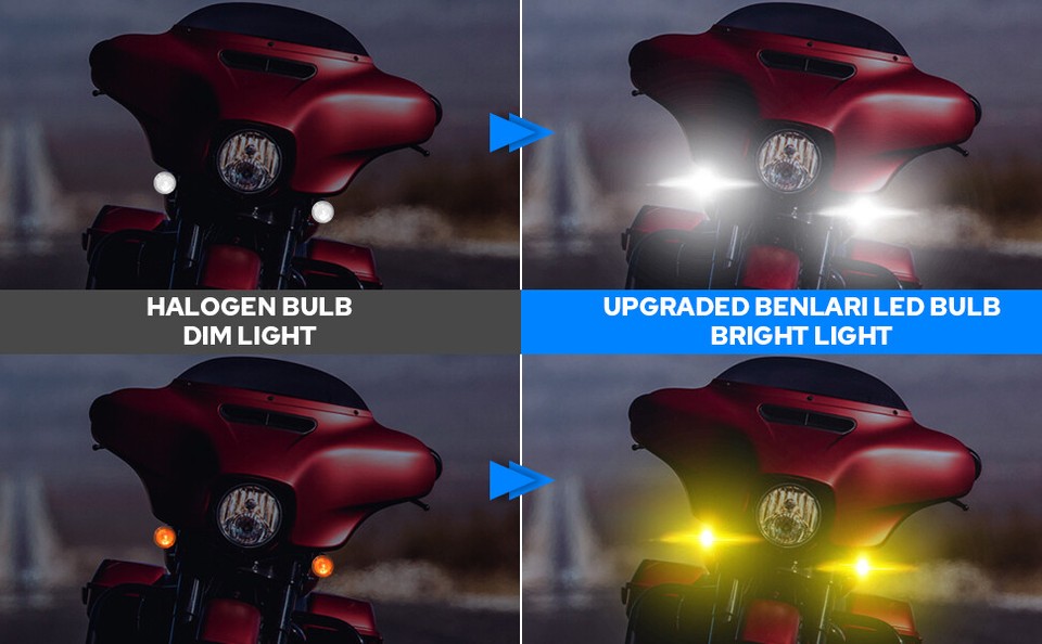 Pair Motorcycle 1157 LED Turn Signal Insert+Smoke Lens For Harley Street Glide e
