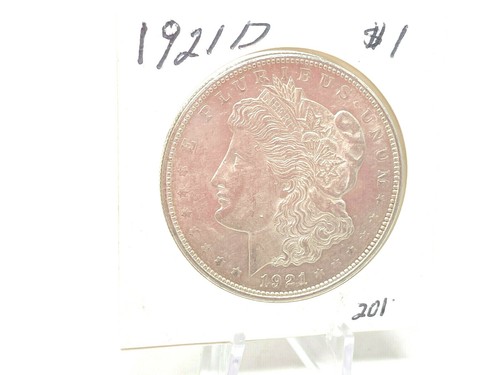 1921-D Mogran Silver $1 Dollar 90% Silver AU - Picture 3 of 4