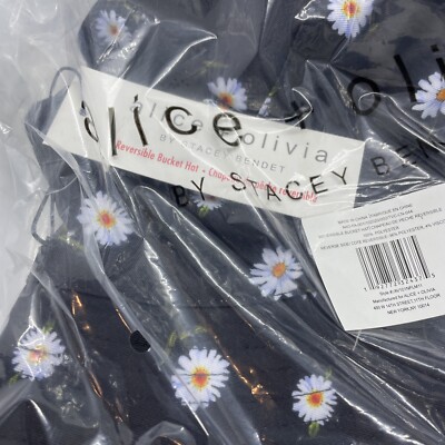 Alice + Olivia Reversible Black Daisy Print/Solid White Bucket Hat-Stacey Bendet s-l400.jpg main image 4