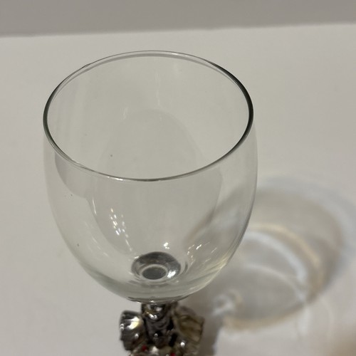 Arthur Court Safari Elephant Wine Glass red crystals barware Vintage 7.5" - Picture 7 of 7