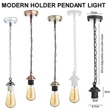 Image of E27 Ceiling Lamp Rose Light Fitting Vintage Industrial Bulb Holder Pendant Light