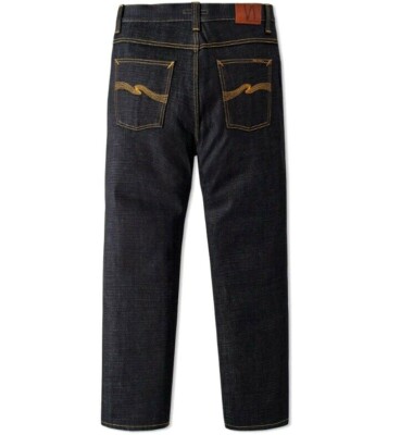 NUDIE JEANS DENIM CO STRAIGHT ALF RAW RIGID ORGANIC DRY HEAVY $200 