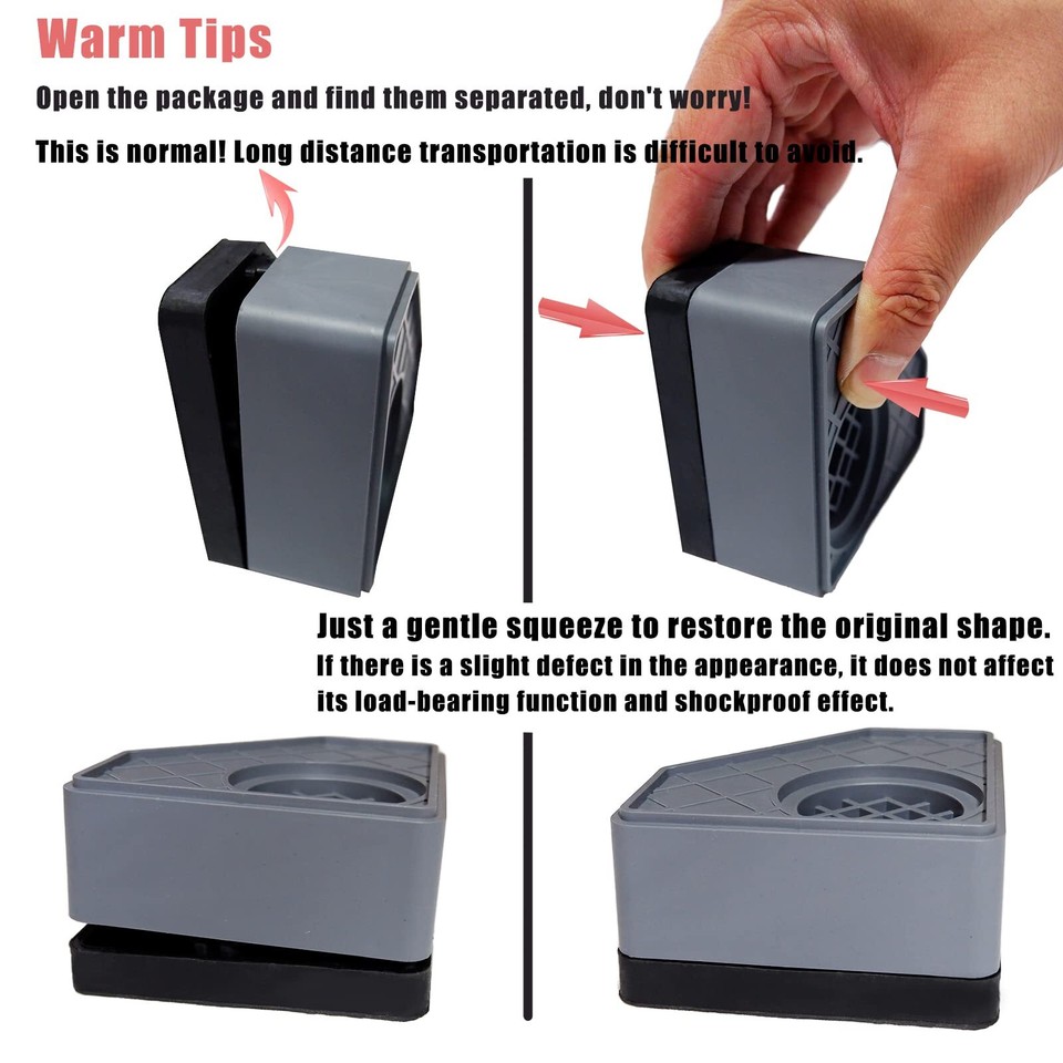 4 Pcs Anti Vibration Pads for Washing Machine, Washer and Dryer