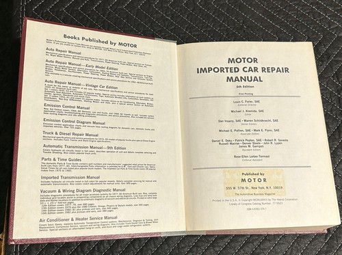 Vintage Motor Imported Car Repair Manual 5th edition 1975-1983 Buena Vista CO - Picture 4 of 7