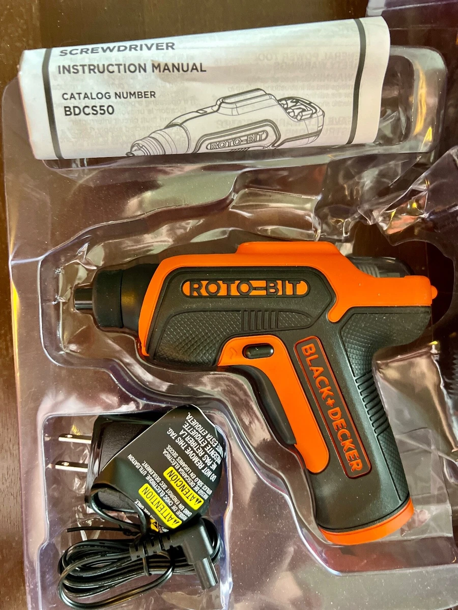 BLACK+DECKER ROTO-BIT 4-Volt Max 3/8-in Cordless Screwdriver (1-Battery  Included and Charger Included) in the Cordless Screwdrivers department at