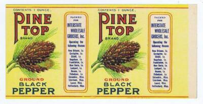 Pine Top black pepper vintage spice tin label Interstate New Orleans ...