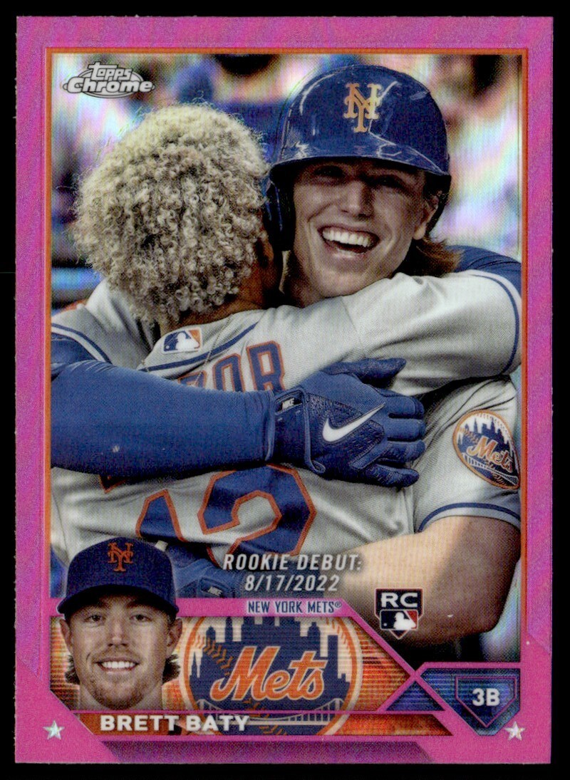 2023 Topps Chrome Update Pink Refractor Brett Baty Rookie New York Mets #USC10