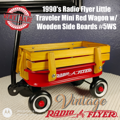 1990's Radio Flyer Little Traveler Mini Red Wagon w/ Wooden Side
