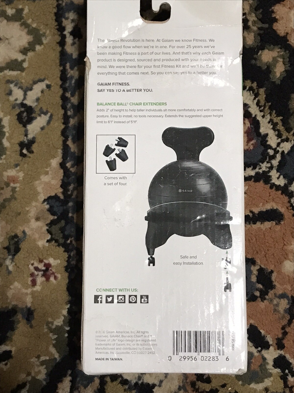 Balance Ball Chair - 4 pack Classic NEW Leg Extenders GAIAM New Open Box.  29956022836 | eBay