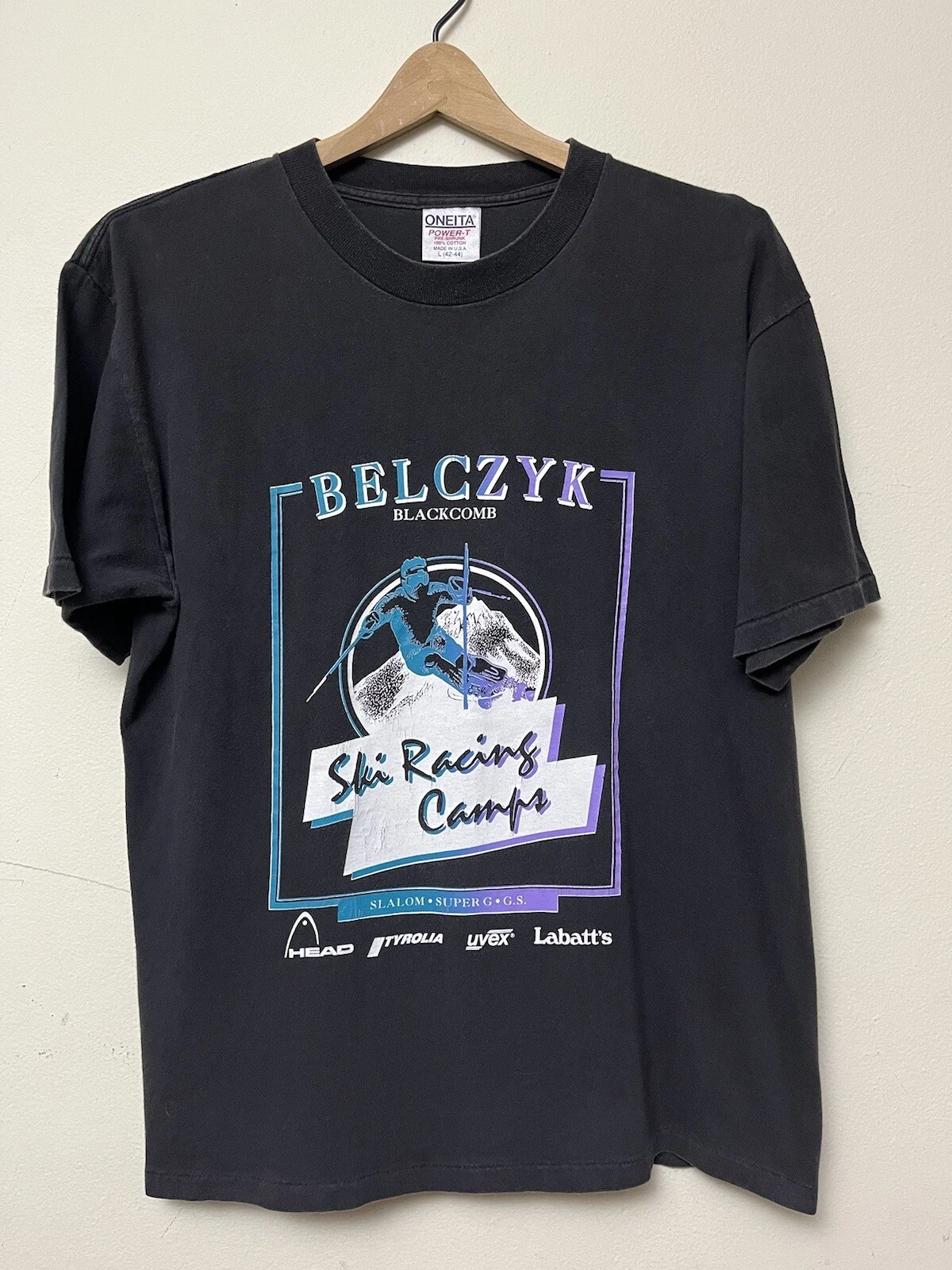 Vintage Skiing T Shirt Men’s Large 90s Felix Belczyk Ski Racing Camp 90s