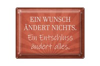 Blechschild Spruch 40X30 Cm Ein Wunsch äNdert Nichts Metall Deko Schild