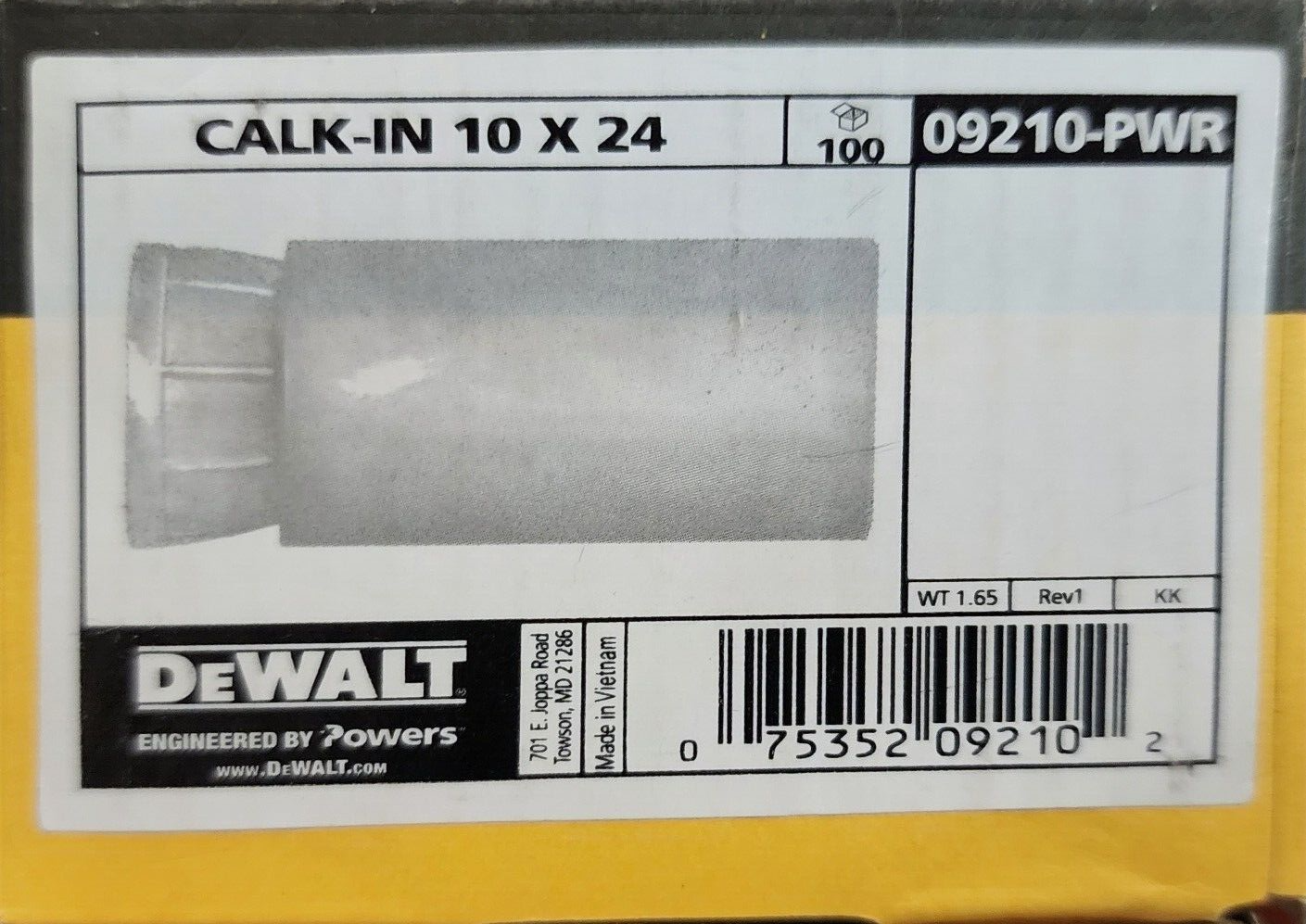 Dewalt 1024 Caulking Anchor 3/8" Drill Size eBay