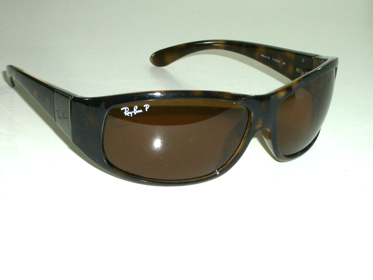 RAY-BAN RB4110 710/57 THICK SHINY TORT COLOR BROWN POLARIZED WRAP