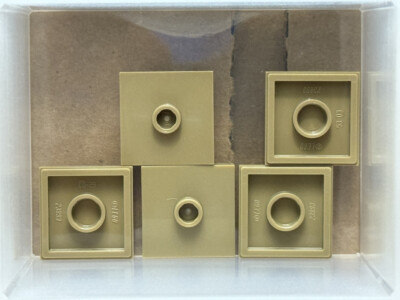 LEGO Parts - Dark Tan Plate 2 x 2 1 Stud in Center (Jumper) - No 87580 - QTY 5