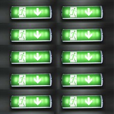 10X LED EMERGENCY LIGHT FITTING BULKHEAD 3 WATT IP65 MAINTAINED NON-MAINTAINED