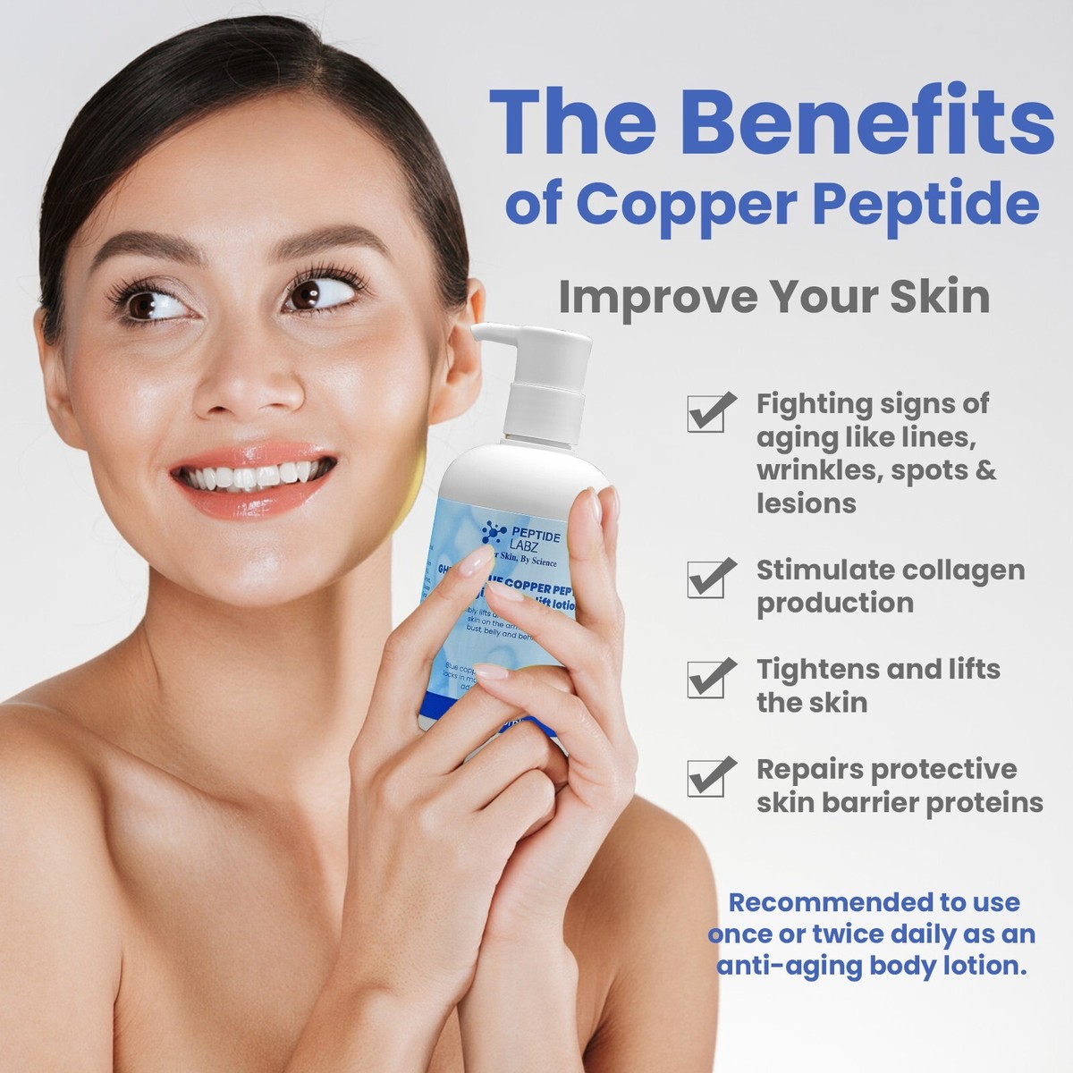 Copper Peptide GHK-Cu & Hyaluronic Acid - Body Lotion - Skin Firming 10 fl  oz