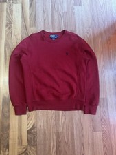 Polo Ralph Lauren Men  s Red Long Sleeve Knit Crewneck Sweater Small Cotton