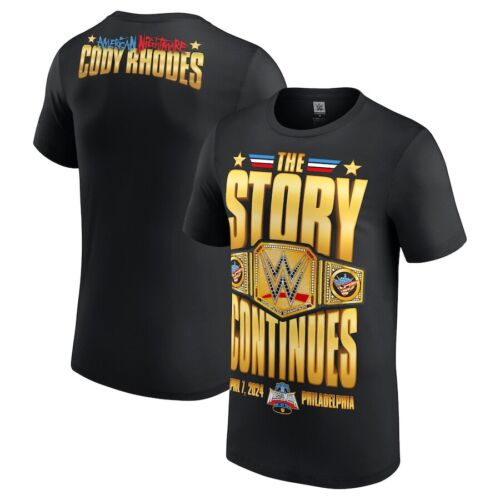 Cody Rhodes WrestleMania XL/40 Champion The Story Continues 2024 WWE-T-Shirt NEU - Afbeelding 1 van 1