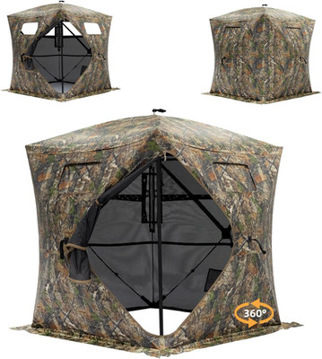 Hunting Blind - 2-3 Person & 3-4 Person 360/270 See through Ground Blinds for Hu