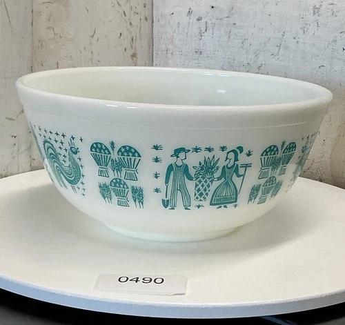 Vtg PYREX  Amish Butterprint 403 Turquoise  2 .5 Qt Mixing/nesting Bowl 🔥Nice