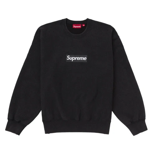 Col rond logo boîte lavée suprême taille S noir SS25 neuf scellé