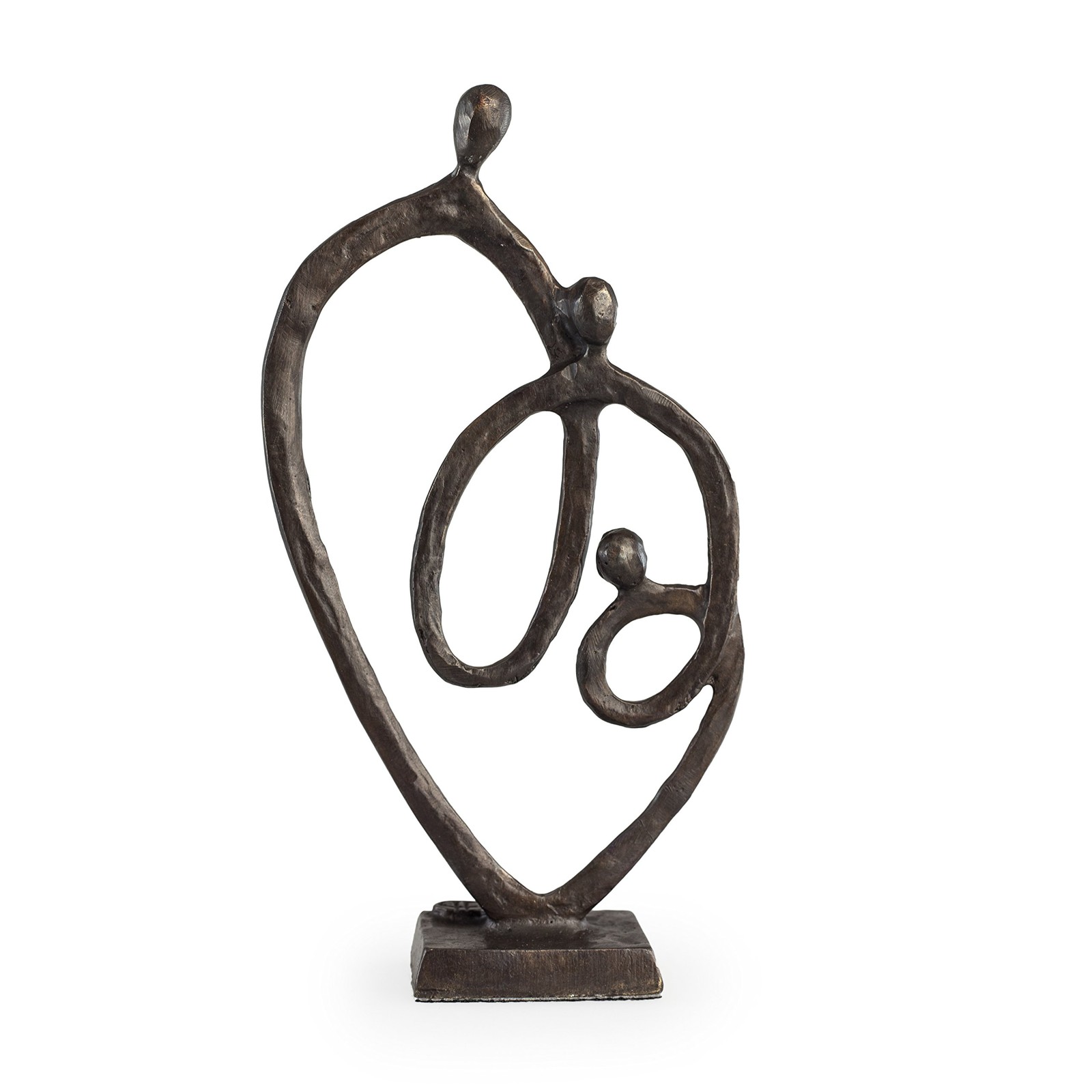 Danya B. Familie von 3 Herz Ring der Liebe Sandguss Bronze Skulptur