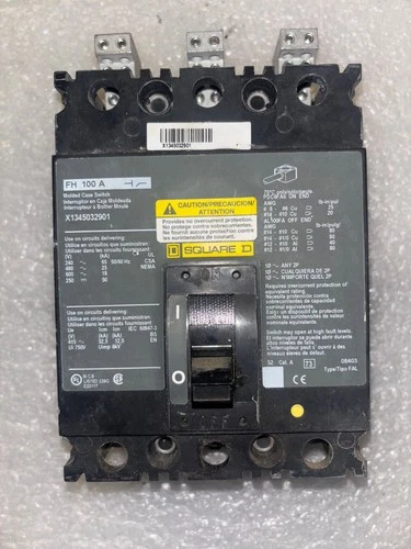 SQUARE D FH 100 A X1345032901 100 Amp 600V