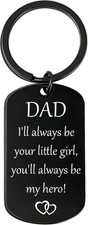 Fathers Day Dad Gifts from Daughter Son - Meaningful Engraved Keychain for Daddy