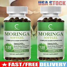 2*120pcs Moringa Oleifera Leaf Capsules Organic Extract 1,00mg Strength Antioxid