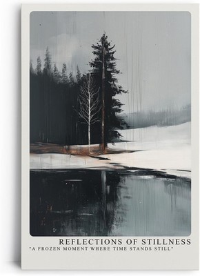 Spiegel der Stille   Minimalistische Winterlandschaft mit ruhigem Wasser,
