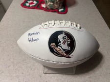Marvin Wilson Signed White Panel Football FSU Seminoles Logo Autograph Auto