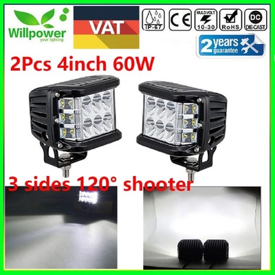 2X LED Arbeitsscheinwerfer 60W Offroad Scheinwerfer 12V 24V Traktor LKW Bagger