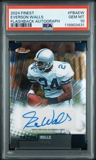 2024 TOPPS FINEST FLASHBACK AUTOGRAPHS FBAEW EVERSON WALLS PSA 10 COWBOYS