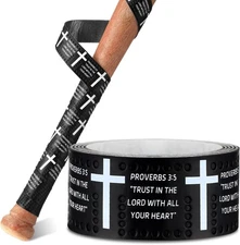 1Pack Baseball Bat Grip Tapes Faith Cross Softball Grip Tape,1.1Mm Precut and Fu