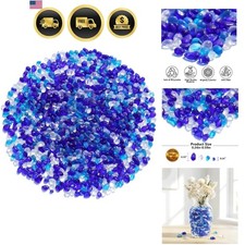 Sea Glass Stones, Clear Glass Pebbles Gemstones 0.9LB/14oz