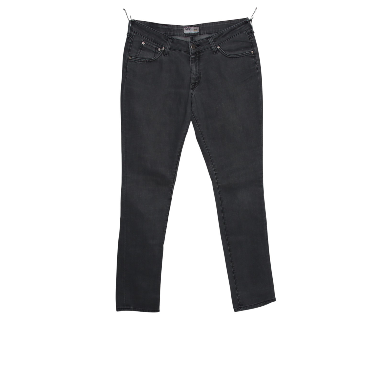 Lee Norma slim fit stretch (Cod.F2713) jeans usato vintage in denim grigio scuro