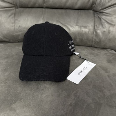 NWT Calvin Klein Wool Blend Black Logo Embroidery Baseball cap Adjustable