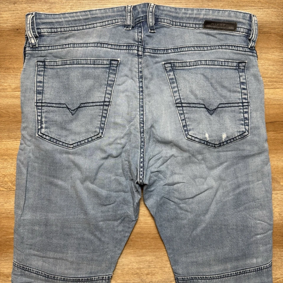 Pantalones deportivos Diesel Denim para hombre 30 azules Bakari-NE moto motociclista cordón rasgado 0688Y Foto 4 de 4