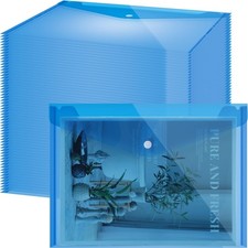 100 Pcs Clear Plastic Envelopes File Folders for Document A4 Size Poly Envelo...