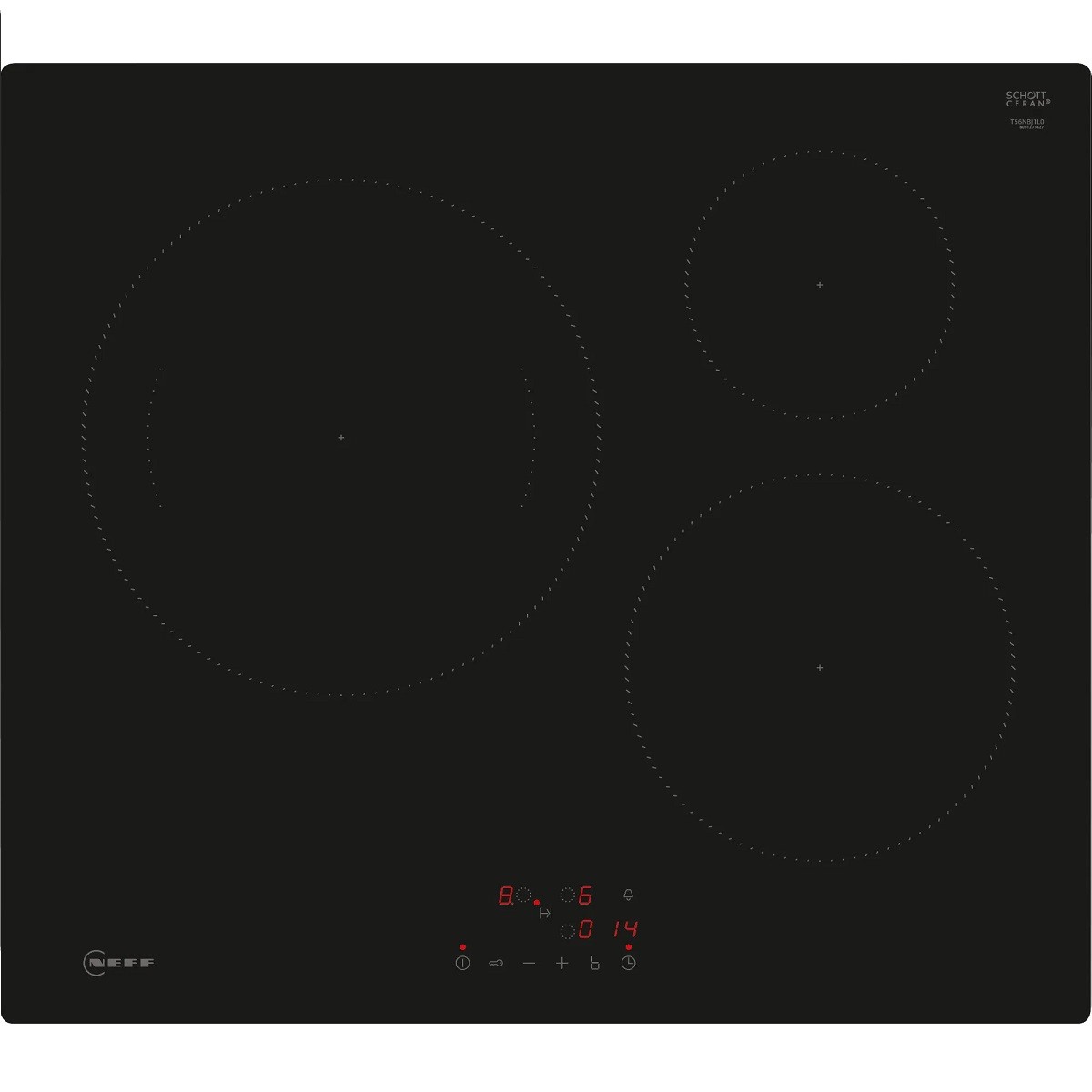 Table de Cuisson Induction 3 Feux Neff T56NBJ1L0 Encastrable Noir 7400w