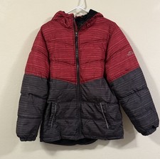 Pacific Trail Colorblock Puffer Jacket Coat Boys XL 14 16 RED BLACK Ski warm