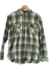 Levi’s Men Shirt Green Plaid Long Sleeve Button Up Size Medium