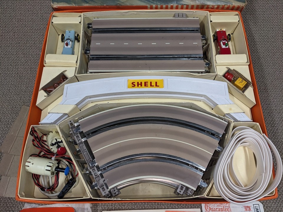 VIP RACEWAYS SLOT CAR RACING SET VINTAGE BOXED 1961 60 SCALEXTRIC ...