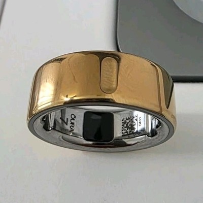 Oura Ring Gold Activity Tracker Smart Ring Heart Rate & Sleep w/ Dock + USB