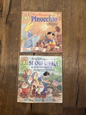 Walt Disney's Snow White and the Seven Dwarfs & Pinocchio Book Only No tape 1977