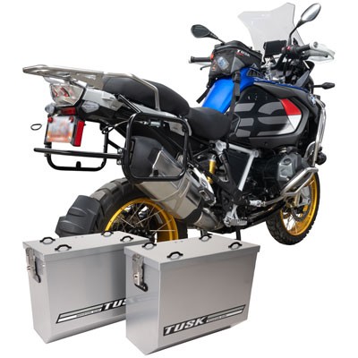 Tusk Aluminum Panniers w/ Pannier Racks V2 Medium Silver For BMW ...
