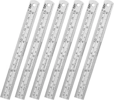 ZZTX Ruler Metal Straight Edge Stainless Steel Ruler 6 Inch Ruler Set Rulers Bul
